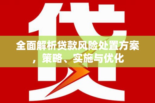 博爱全面解析贷款风险处置方案，策略、实施与优化